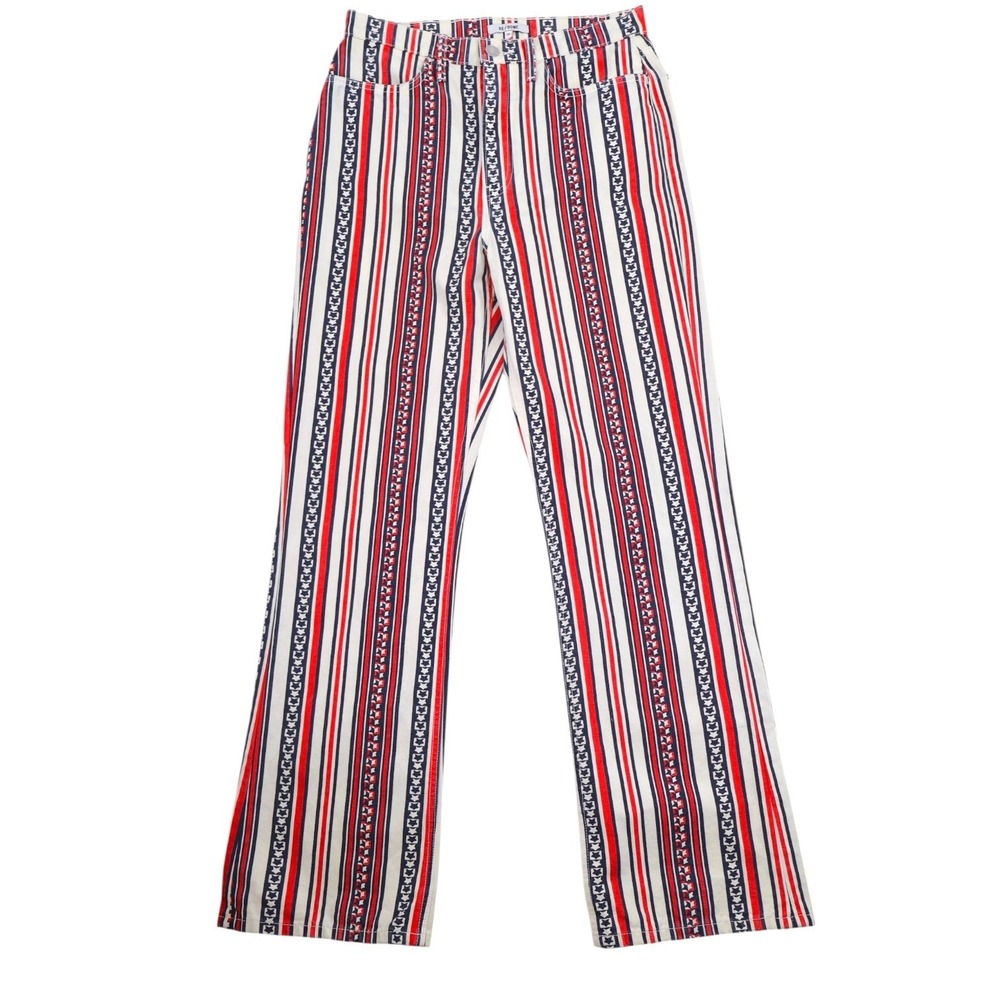 RE/DONE Flag High Rise Flare Star Stripe Pants Red White Blue 70s Jeans Retro 28